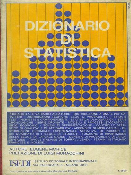 Dizionario di statistica - copertina
