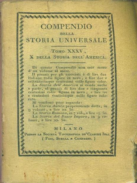 Storia dell'America tomo decimo - Philippe-Paul de Ségur - 2