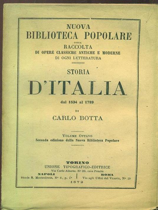 Storia d'Italia dal 1534 al 1789 volume ottavo - Carlo Botta - 3