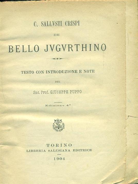 Bello Jvgvrthino - C. Crispo Sallustio - copertina