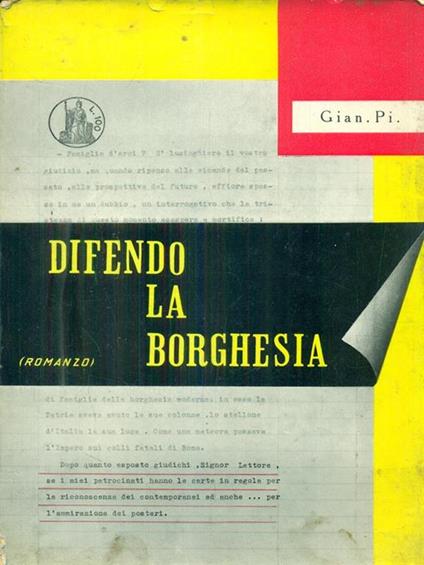 Difendo la borghesia - copertina