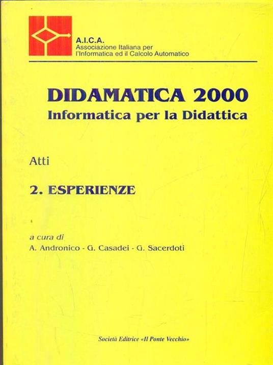 Didamatica 2000 Atti 2 esperienze - copertina