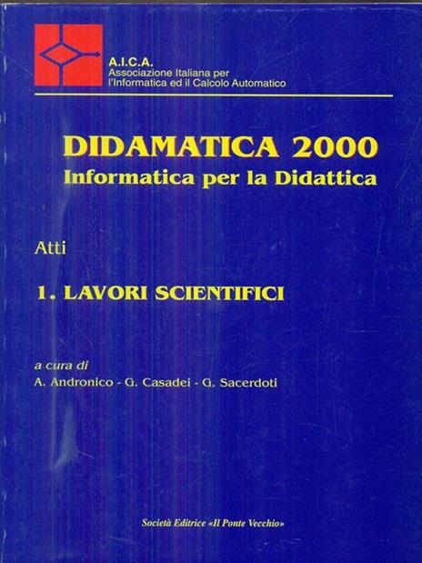 Didamatica 2000 Atti 1 lavori scientifici - copertina