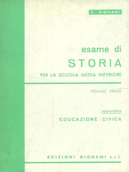 Esame di Storia. Volume I. Edicazione Civica - copertina