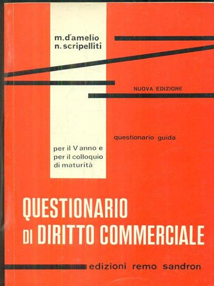 Questionario di diritto commerciale - copertina