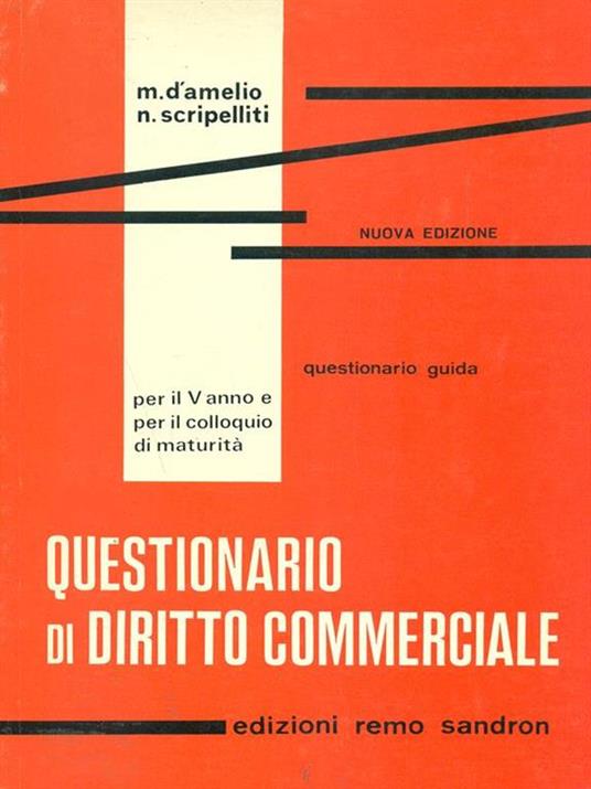 Questionario di diritto commerciale - copertina