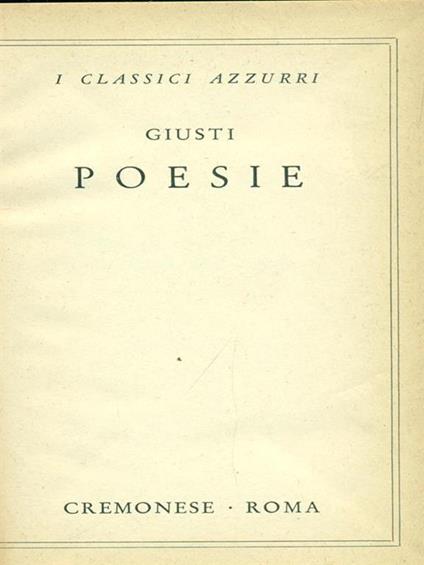 Poesie - copertina