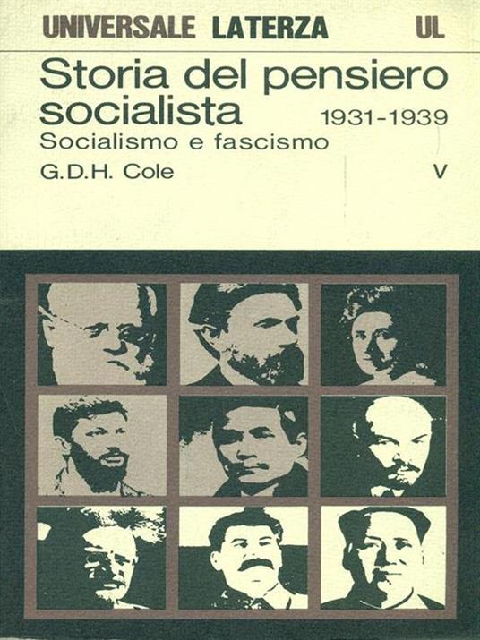 Storia del pensiero socialista 1931 - 1939 Vol. V - George Douglas Howard Cole - copertina