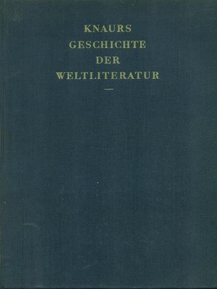 Geschichte der weltliteratur - copertina