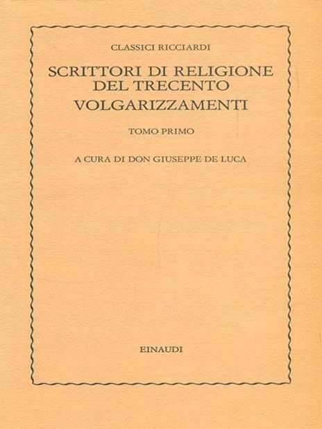 Scrittori di religione del Trecento 4 volumi - copertina