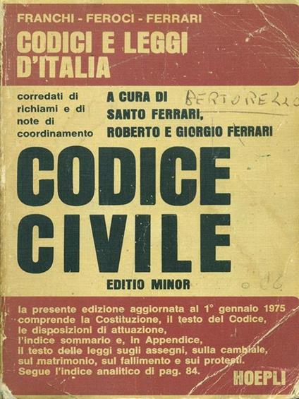 Codice civile 1975 - copertina