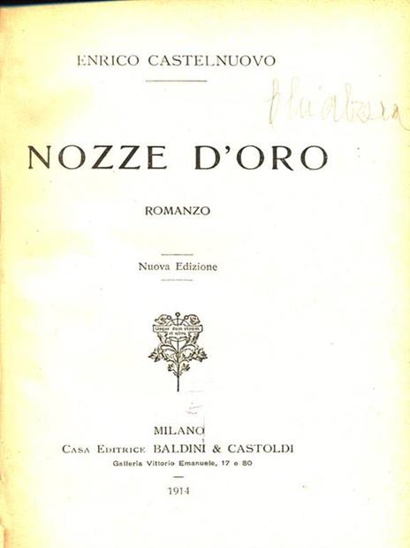 Nozze d'oro - Enrico Castelnuovo - copertina