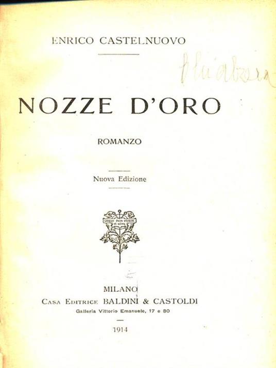 Nozze d'oro - Enrico Castelnuovo - copertina