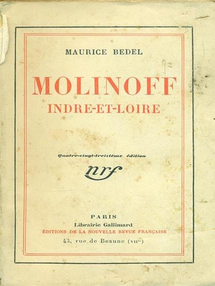 Molinoff indre-et-loire - Maurice Bedel - copertina