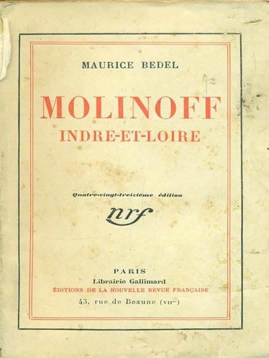 Molinoff indre-et-loire - Maurice Bedel - copertina