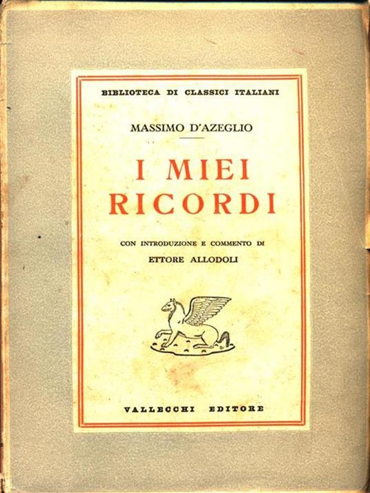 I miei ricordi - Massimo D'Azeglio - copertina