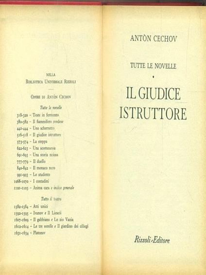 Tutte le novelle: Il giudice istruttore - Anton Cechov - copertina