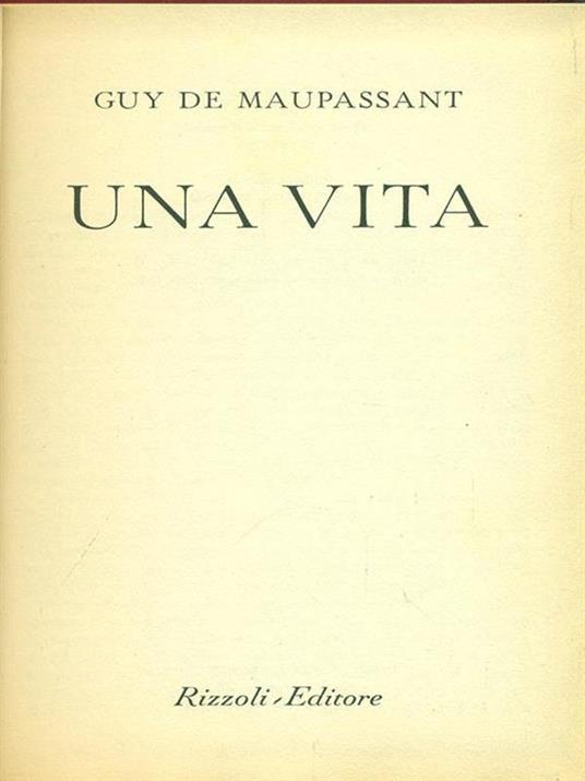Una vita - Guy de Maupassant - copertina