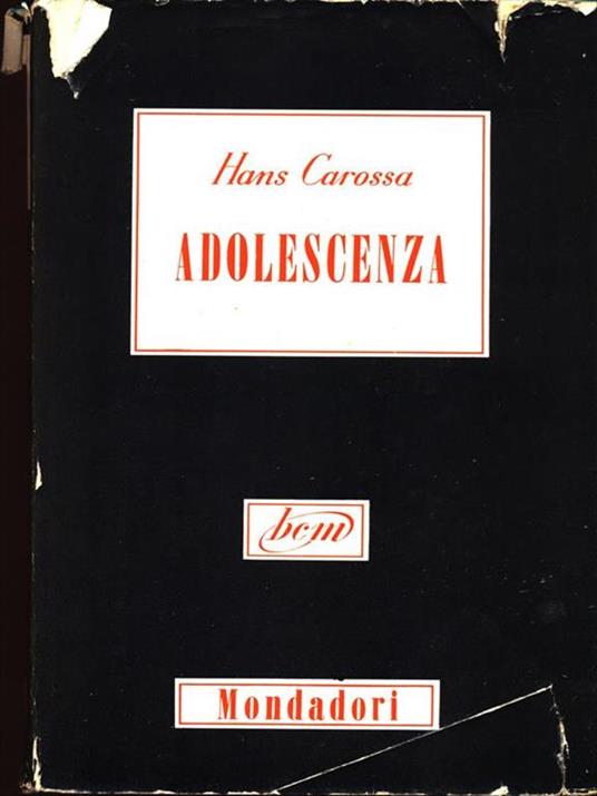 Adolescenza - Hans Carossa - copertina
