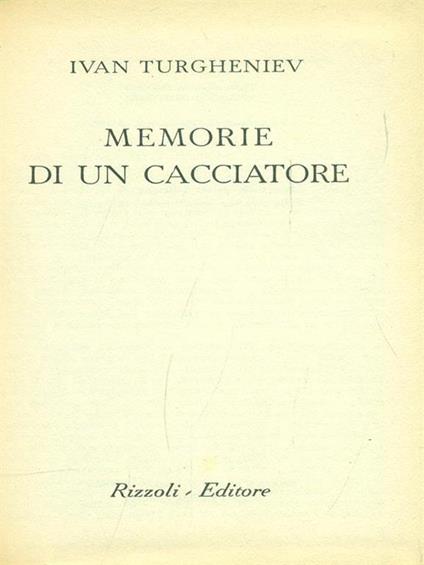 Memorie di un cacciatore - Ivan Turgenev - copertina