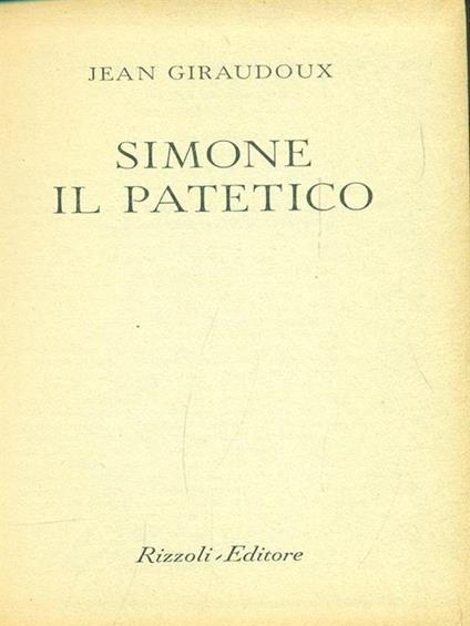 Simone il patetico - Jean Giraudoux - copertina
