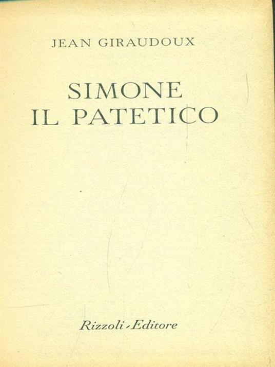Simone il patetico - Jean Giraudoux - copertina