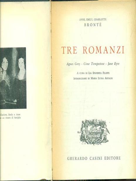 Tre romanzi - Anne Brontë,Charlotte Brontë - copertina