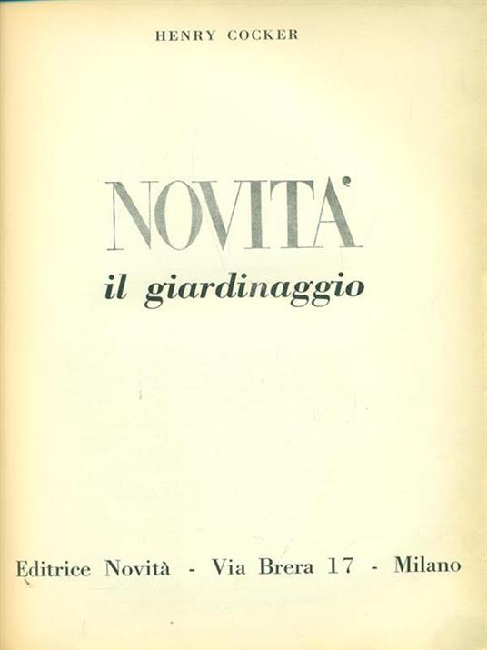 Novità Il giardinaggio - copertina