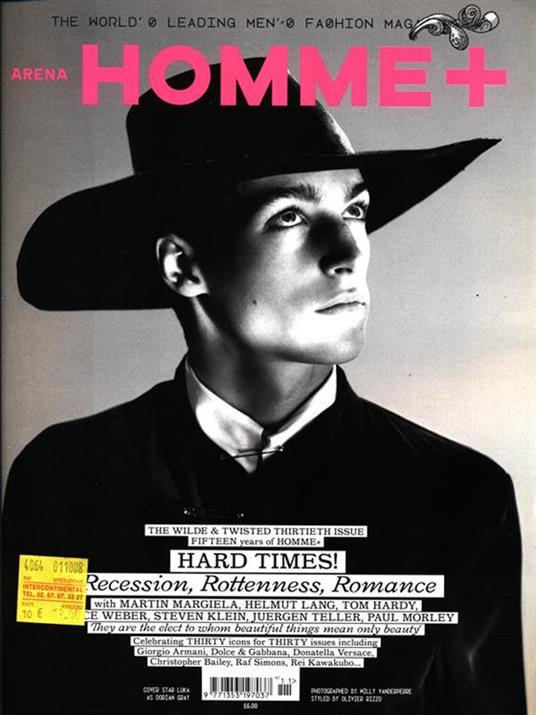 Arena Homme + hard times 30. WinterSpring 08/09 - copertina