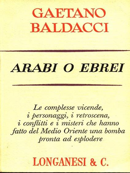 Arabi o Ebrei - copertina