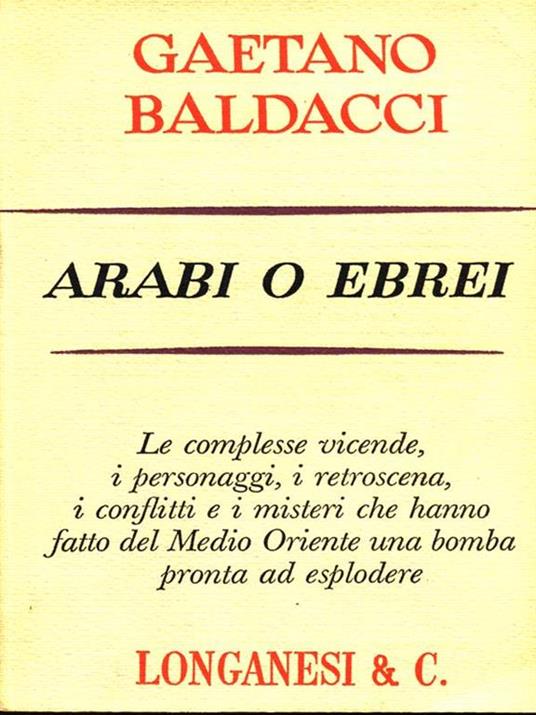 Arabi o Ebrei - copertina