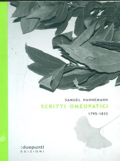 Scritti omeopatici 1795-1833 - Samuel C. Hahnemann - copertina