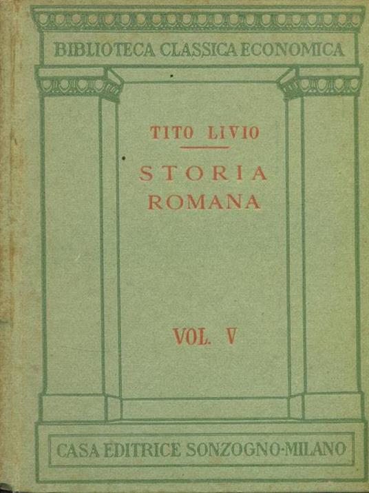 Storia romana Vol. V - Tito Livio - copertina