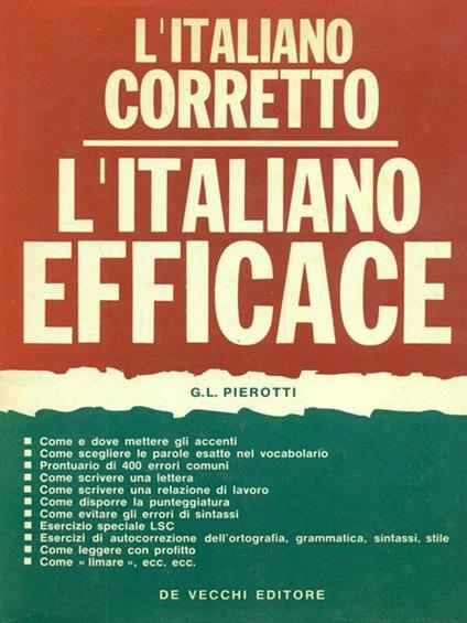 L' italiano corretto L' italiano efficace - copertina