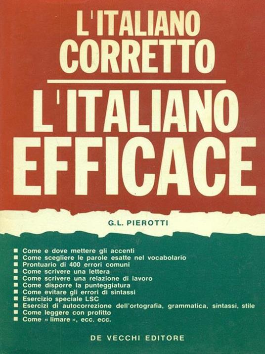 L' italiano corretto L' italiano efficace - copertina