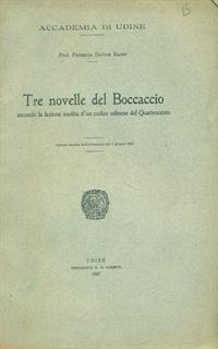 Tre novelle del Boccaccio - Federico Davide Ragni - copertina