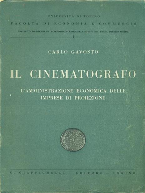 Il cinematografo - Carlo Gavosto - copertina