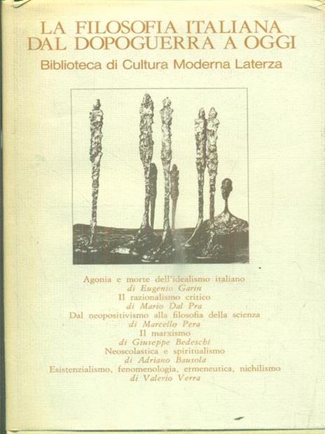 La filosofia italiana dal dopoguerra a oggi - copertina