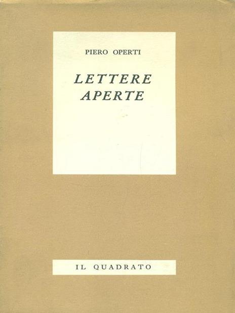 Lettere aperte - Piero Operti - copertina