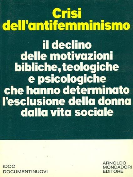 Crisi dell'antifemminismo - copertina