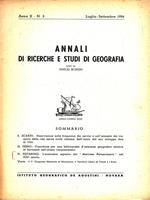 Annali di ricerche e studi di Geografia. anno X n. 3 Luglio settembre 1954