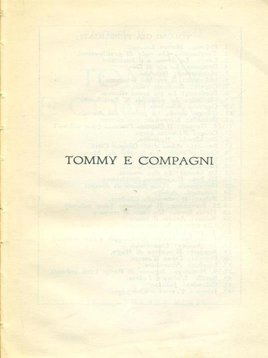Tommy e compagni - Jerome K. Jerome - copertina