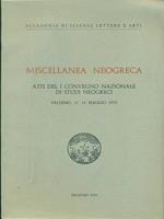 Miscellanea neogreca. atti del I convegno nazionale di studi neogreci (1975)