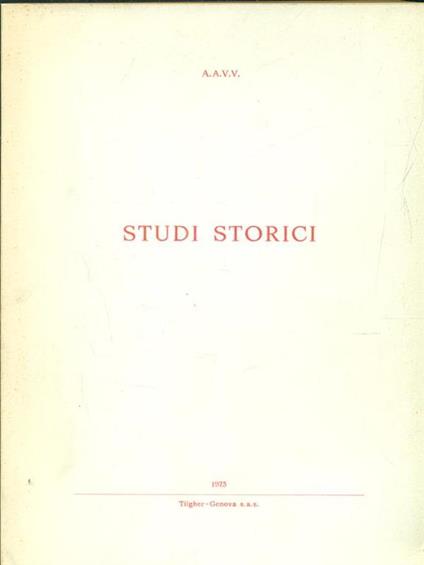 Studi storici 1973 - copertina