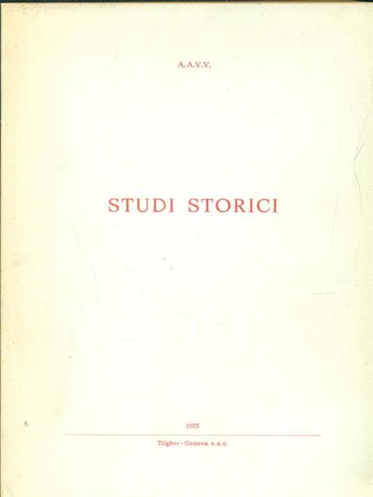 Studi storici 1973 - copertina