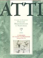 Atti. Classe di scienze fisiche matematiche e naturali 159/I. 2001
