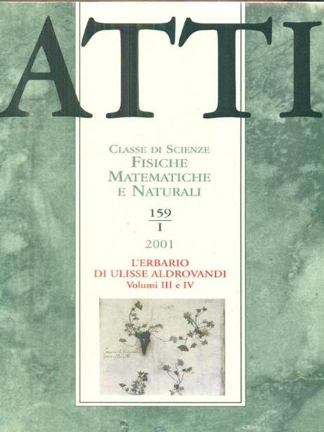 Atti. Classe di scienze fisiche matematiche e naturali 159/I. 2001 - 8