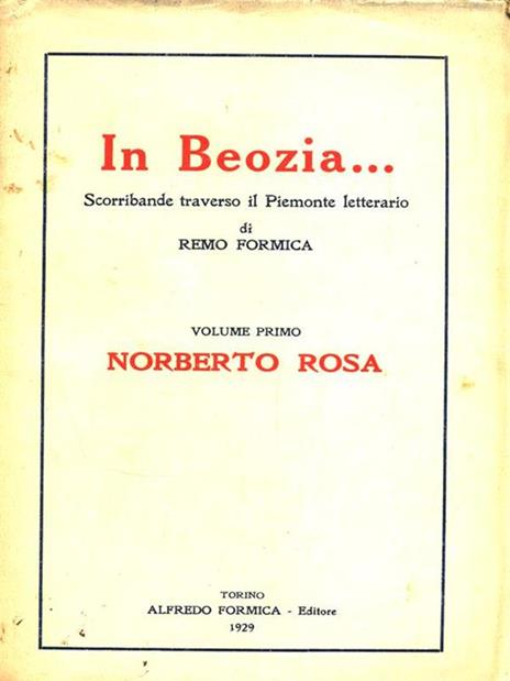 In Boezia. Volume primo - Remo Formica - copertina