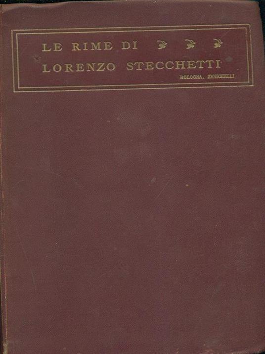 Le rime - Lorenzo Stecchetti - copertina