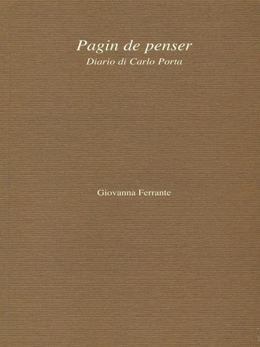 Pagin de penser - Carlo Porta - copertina